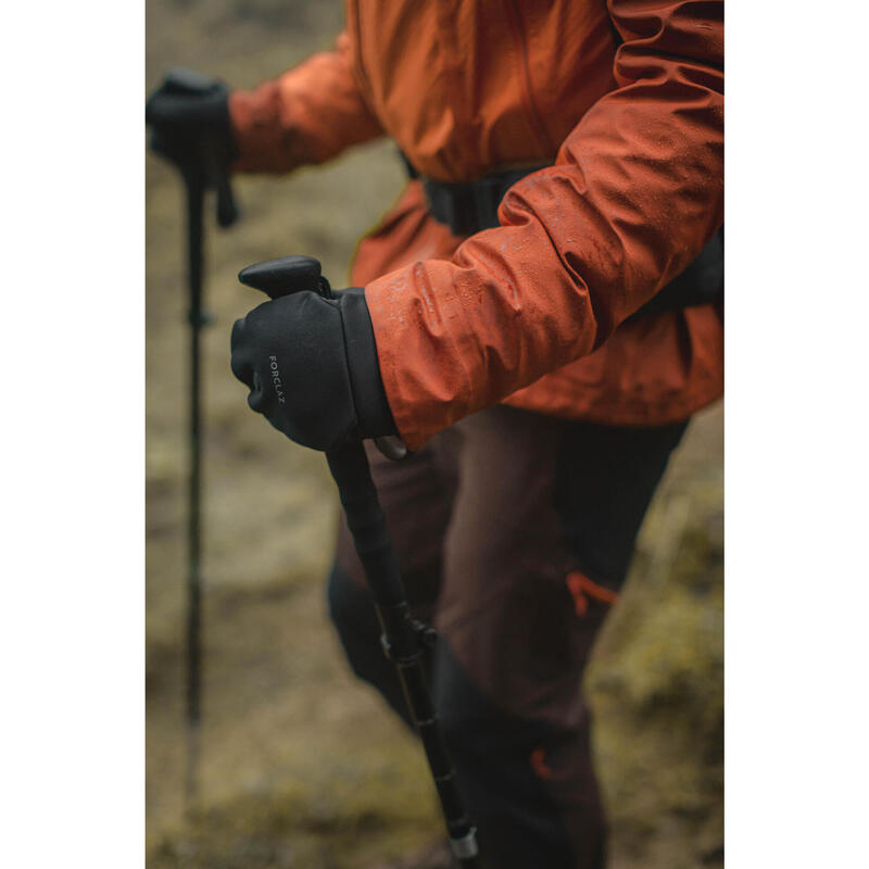 Mănuși-Mitene Călduroase cu Protecție împotriva vântului Trekking la munte MT900 Negru Adulți
