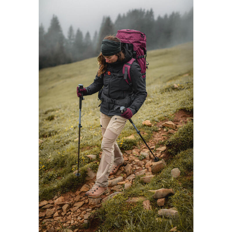 Pantalon Rezistent Trekking la munte MT500 Gri Damă