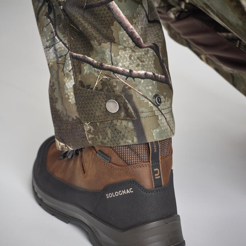 Pantalón De Caza Hombre Solognac 500 Impermeable Ligero Camuflaje Treemetic