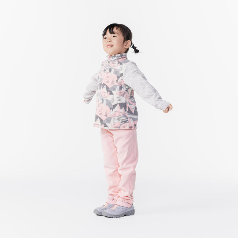 魔術貼登山遠足鞋 - MH100 - 灰色/粉紅色 - 童裝 - 26-34碼