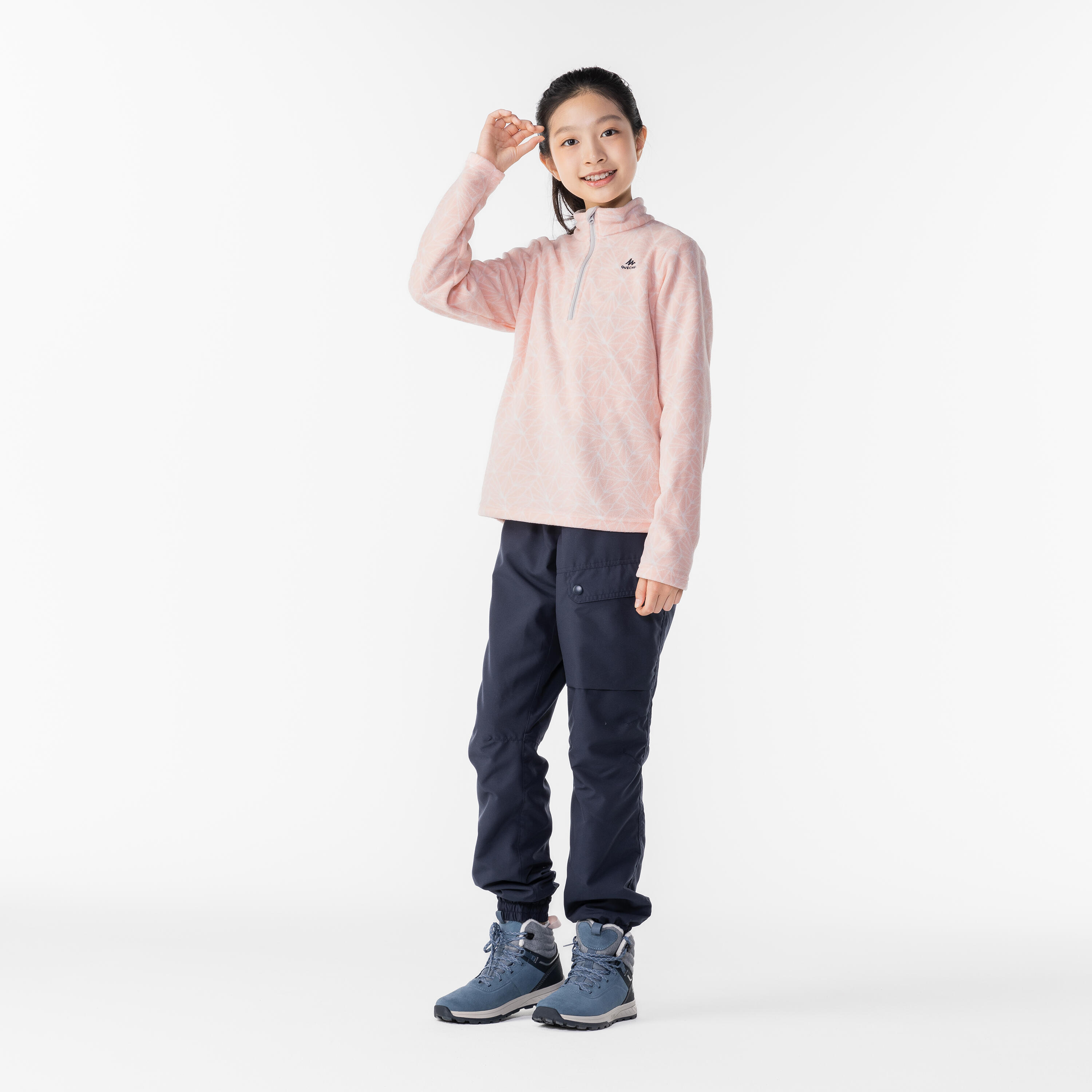 Chaussures chaudes et imperméables de randonnée SH500 cuir lacet - enfant 35-38 7/13