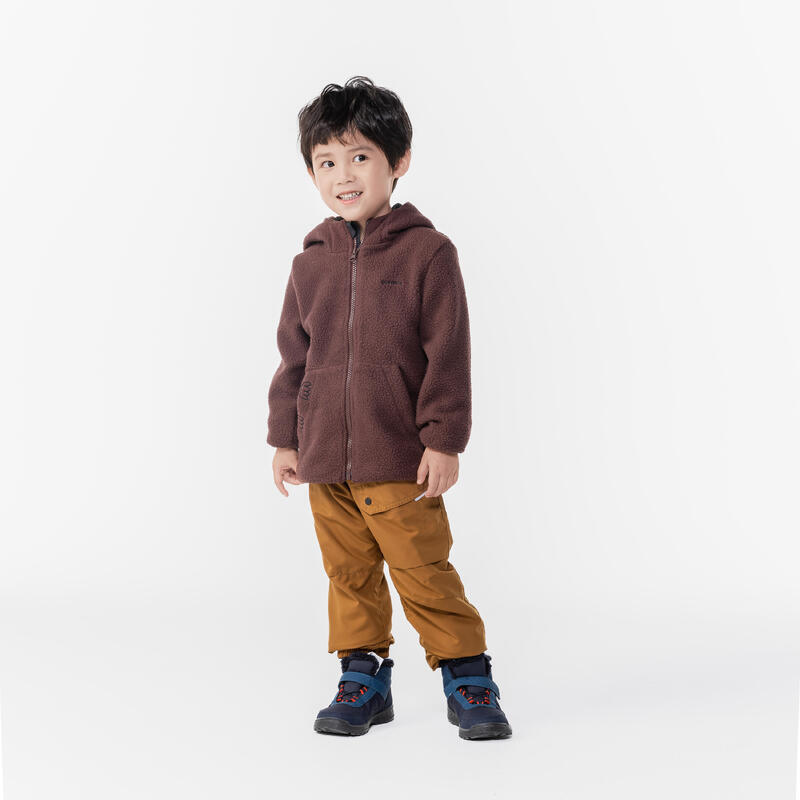 Kids’ Hiking Fleece Jacket - MH500 KID - Aged 2-6 - Mahogany Brown