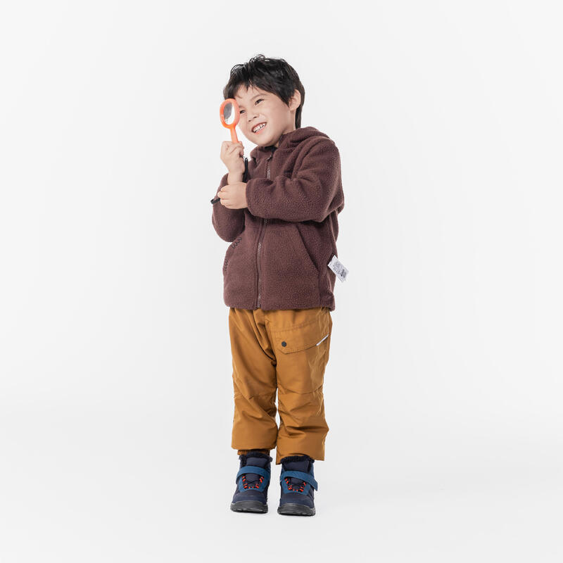 Kids’ Hiking Fleece Jacket - MH500 KID - Aged 2-6 - Mahogany Brown