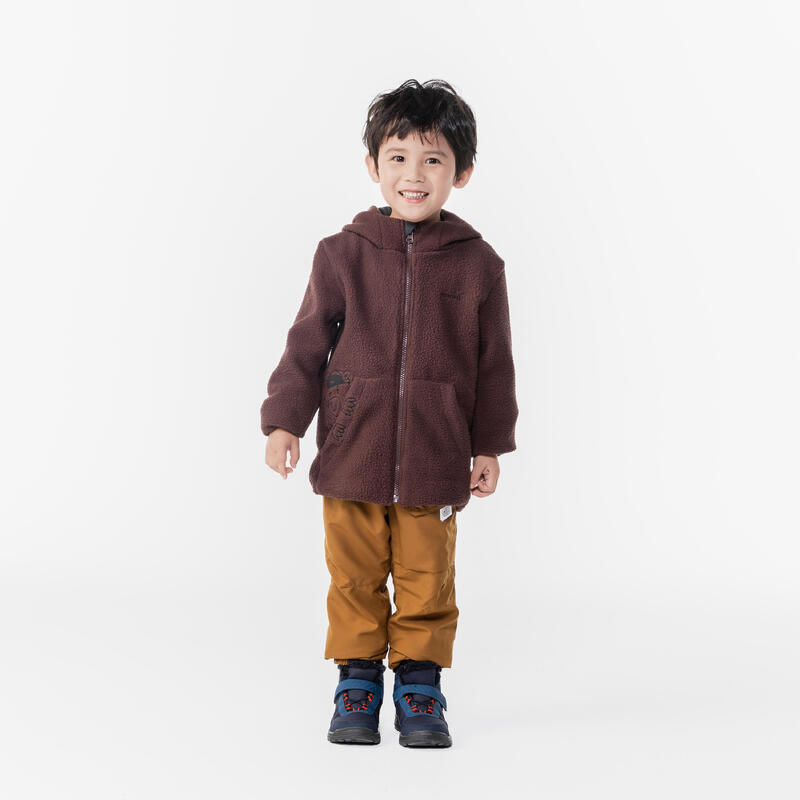 2-6 歲兒童登山健行刷毛外套 MH500－深褐色
