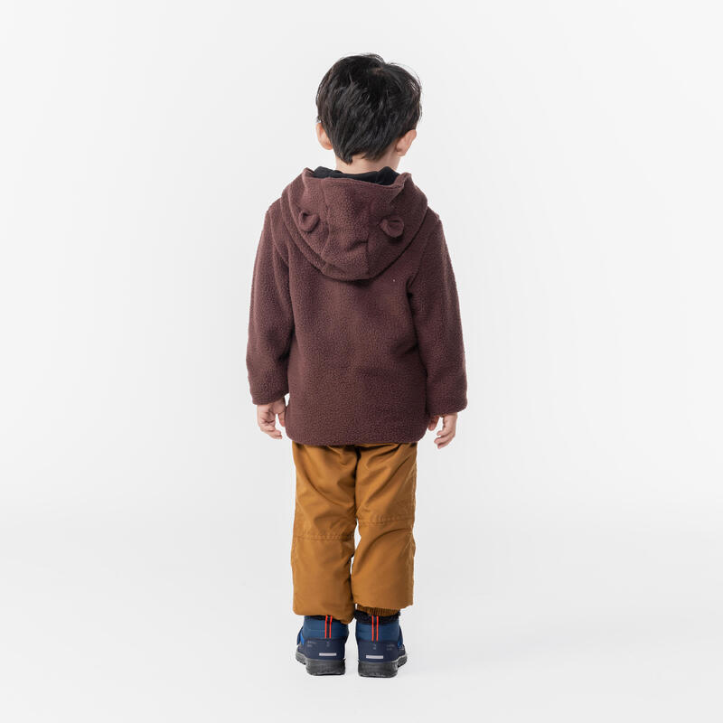 Kids’ Hiking Fleece Jacket - MH500 KID - Aged 2-6 - Mahogany Brown