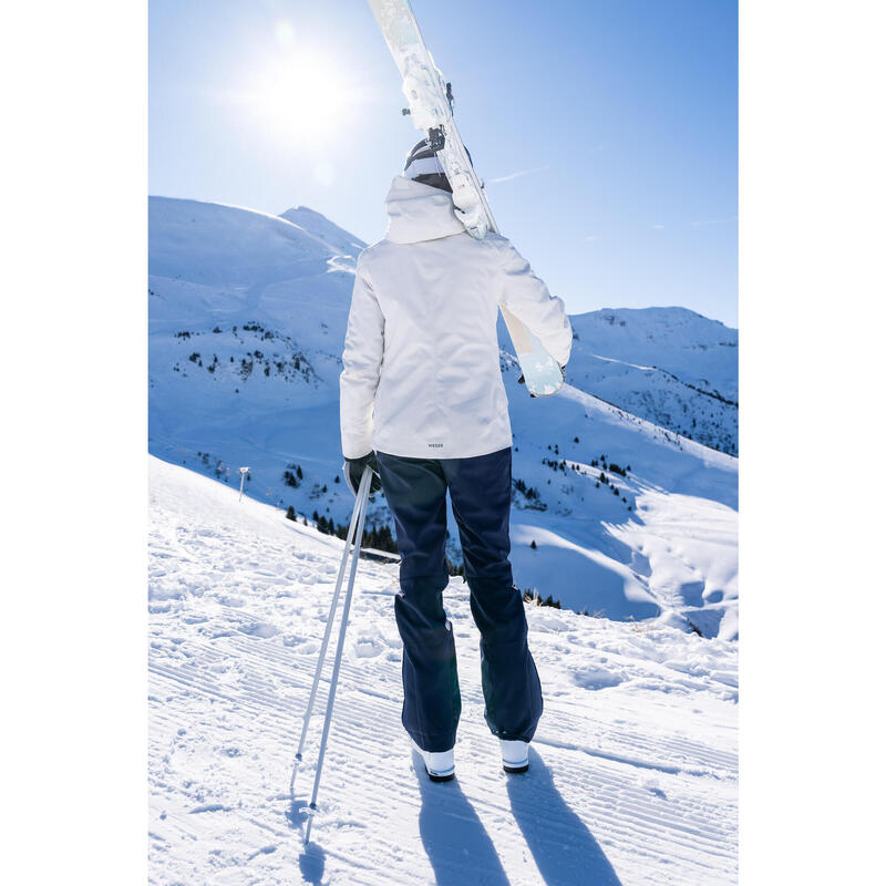Skijacke Damen warm Piste - 500 beige