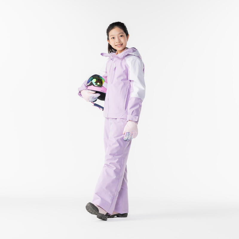 女童滑雪長褲 PA 500 紫色