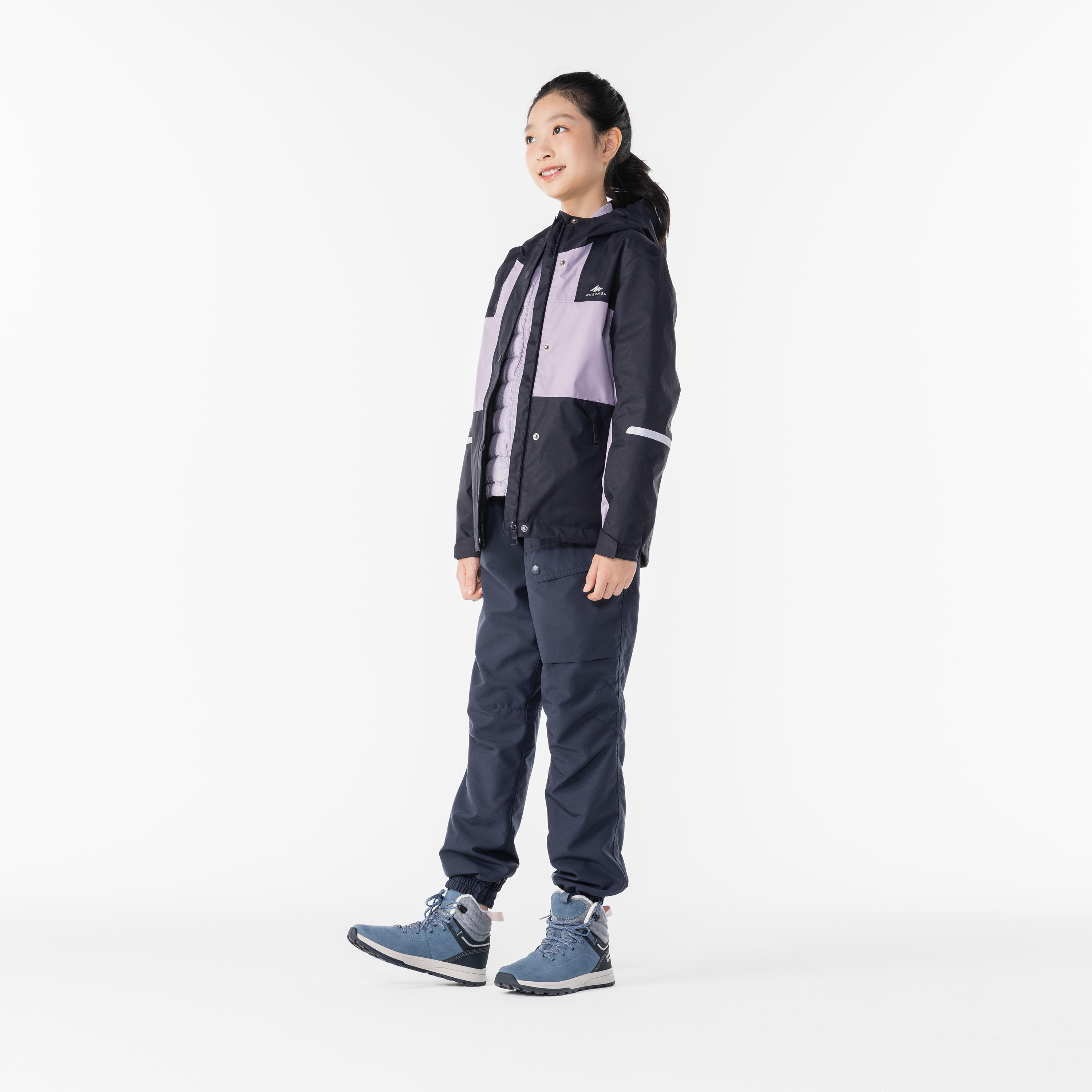 Chaussures chaudes et imperméables de randonnée SH500 cuir lacet - enfant 35-38 9/13