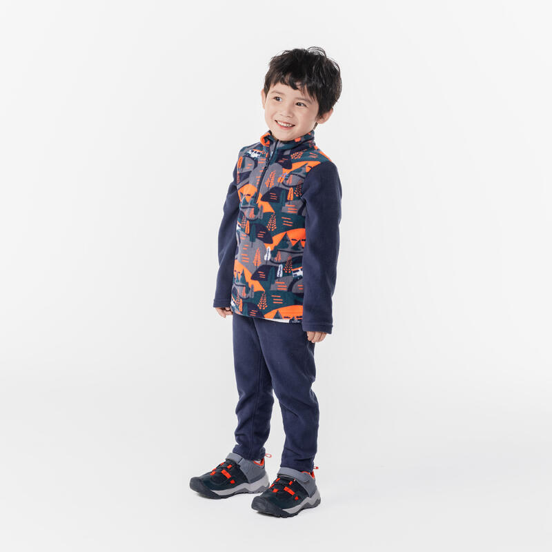 Kids’ Fleece Hiking Trousers MH100 2-6 Years - Navy Blue