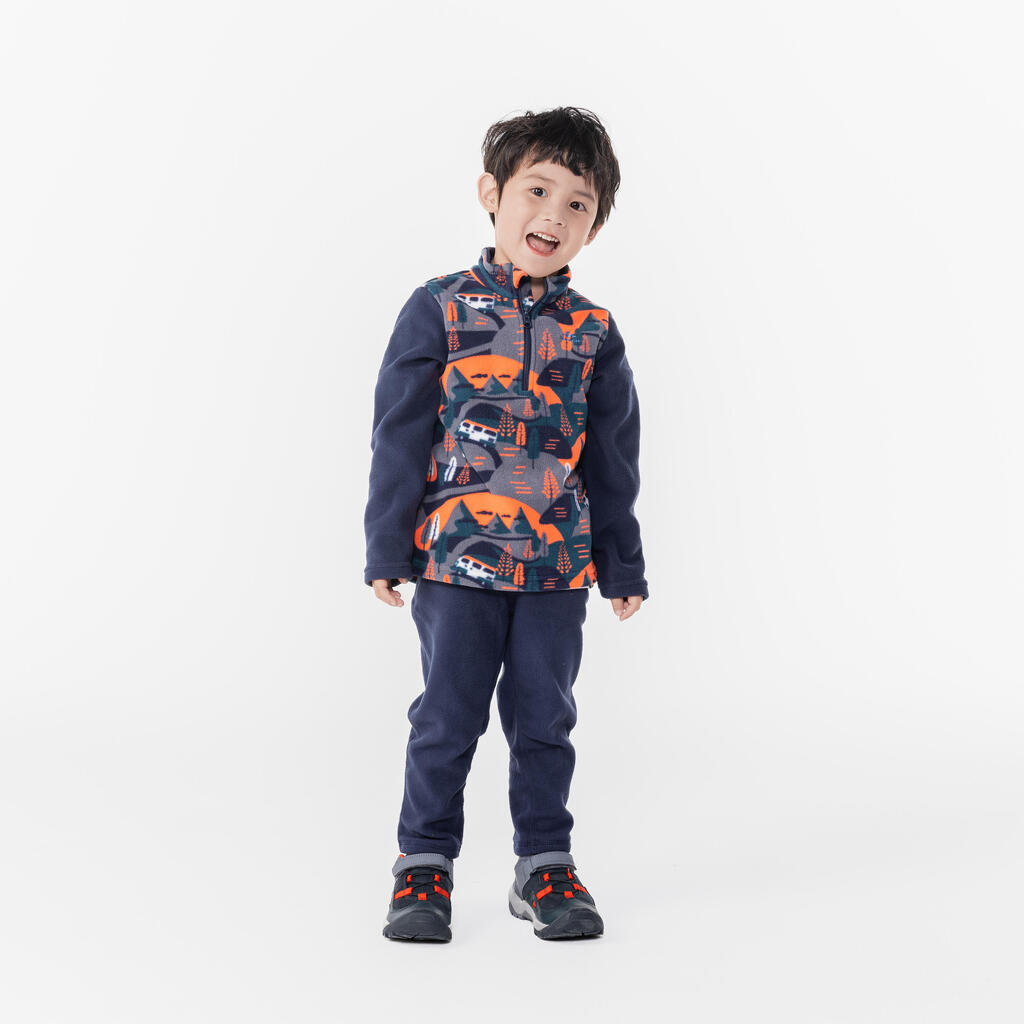 Kids' 2-6 Years Hiking Fleece Trousers MH100 - Navy blue