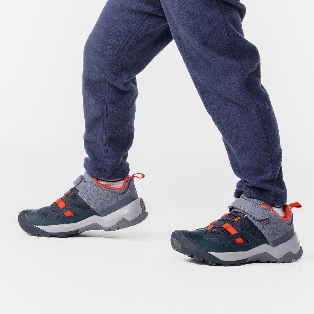 Chaussures de randonnée enfant à scratch Crossrock grise rouge du 24 AU 34