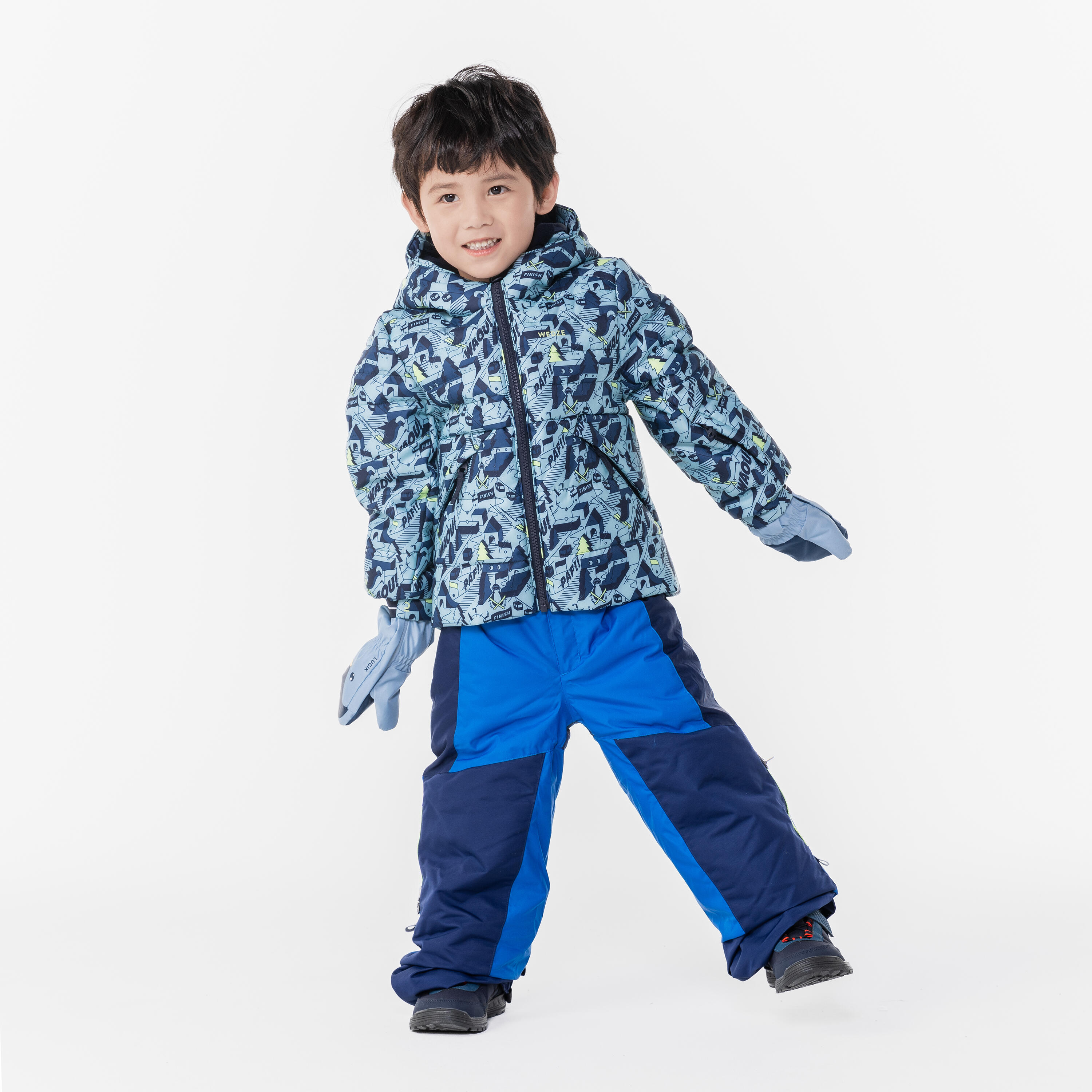 KIDS’ WARM WATERPROOF HIKING BOOTS - SH100 hook and loop strap - Size 24–34 10/11