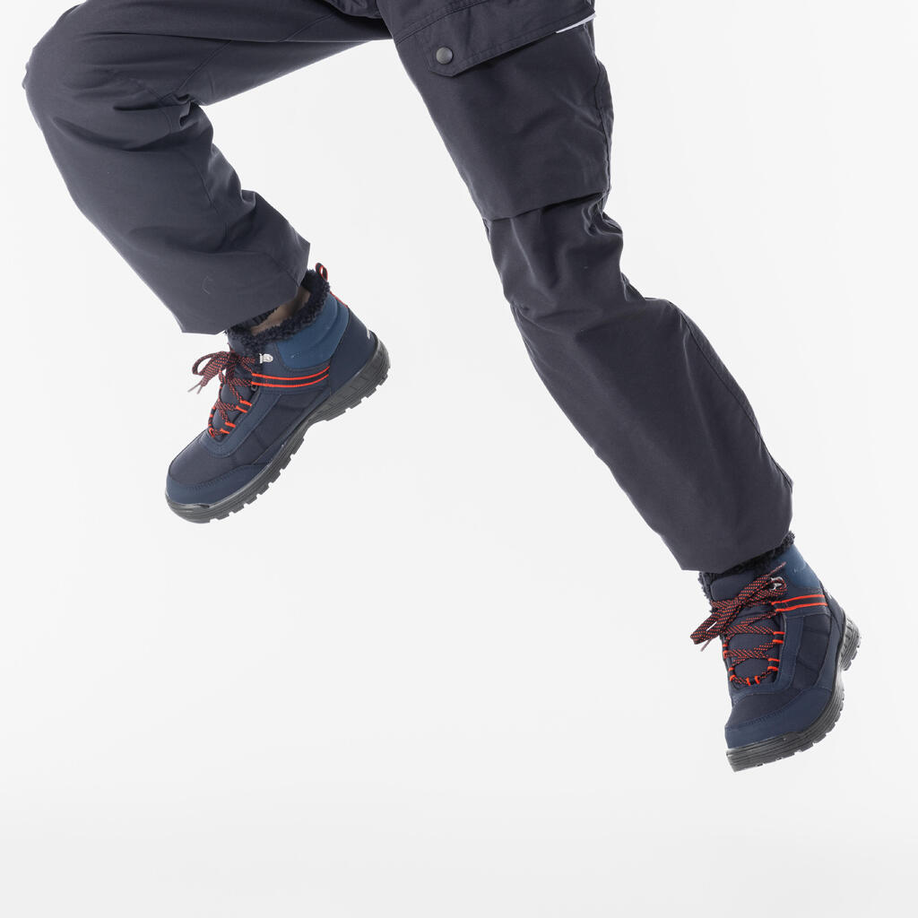 Chaussures chaudes et imperméables de randonnée SH100 lacet - enfant 35-38