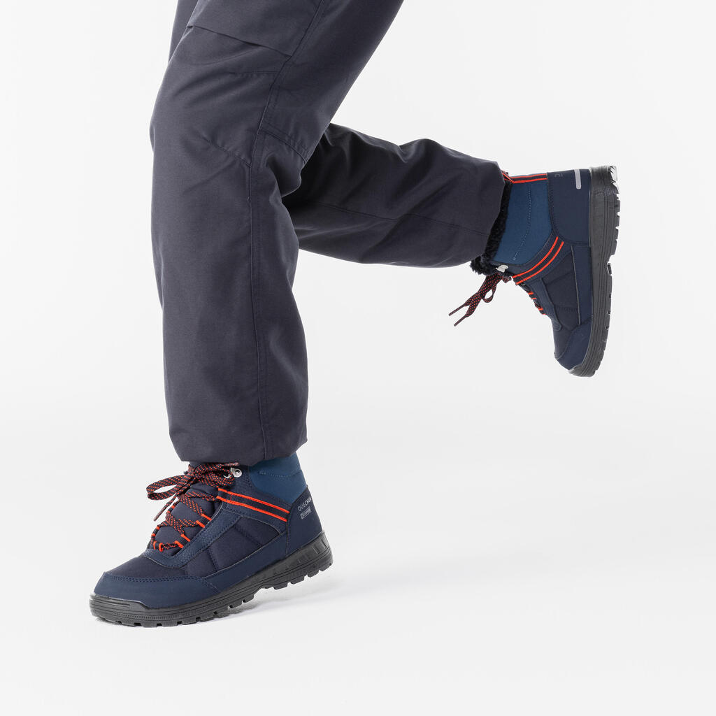 Chaussures chaudes et imperméables de randonnée SH100 lacet - enfant 35-38