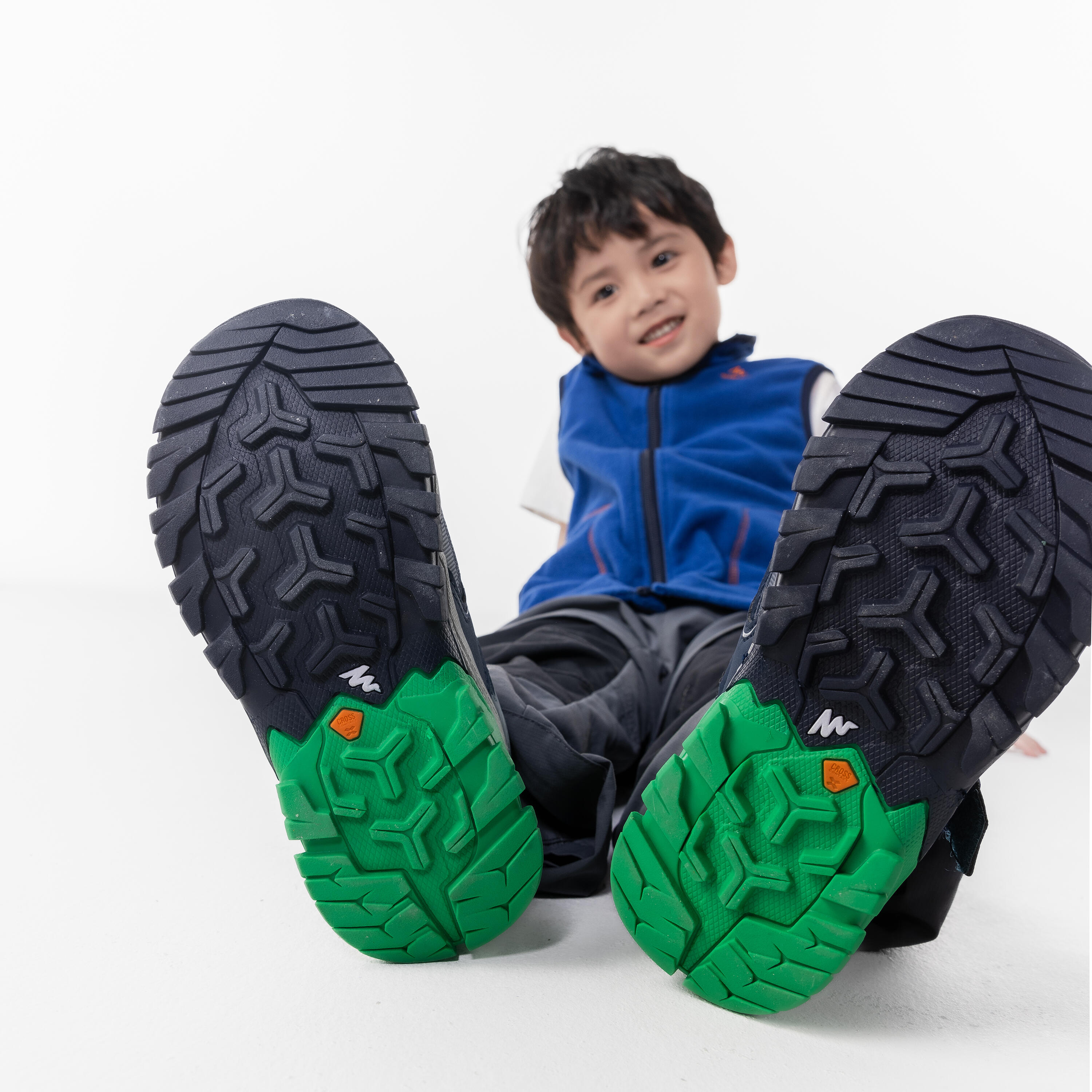 Chaussures de randonnée avec fermeture autoagrippante enfant – Crossrock vert - QUECHUA
