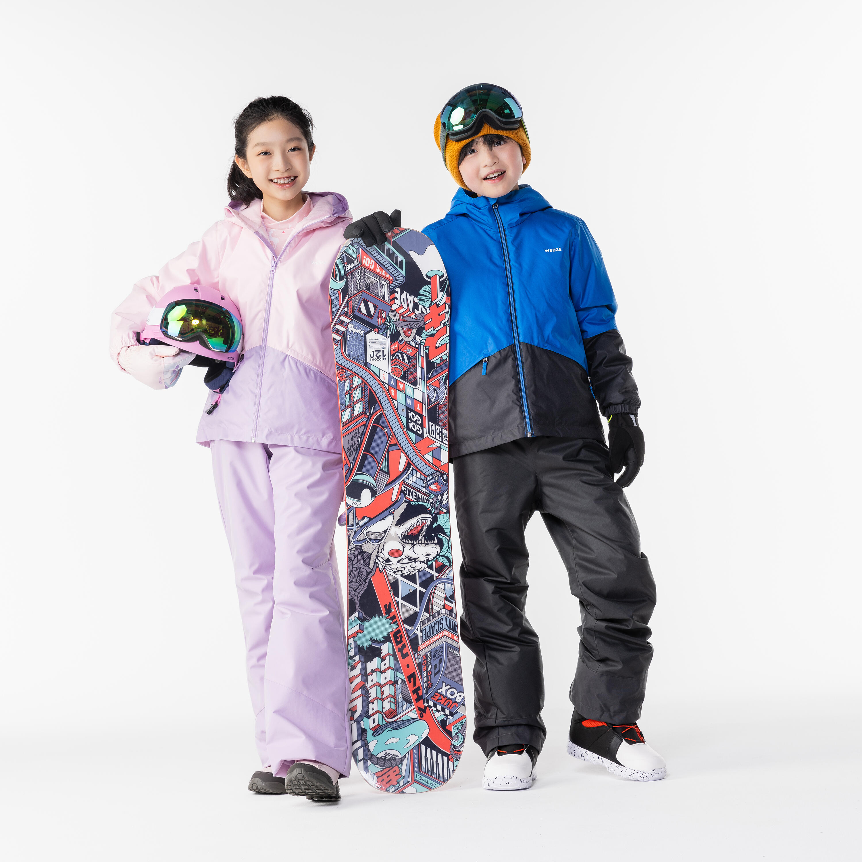 Kids' Freestyle Snowboard - Endzone 135 cm - Blue, Multi