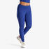 Women's High Waisted Fitness Cardio Leggings with Drawstring - Blue