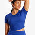 Women Gym Crop T-Shirt   - Blue