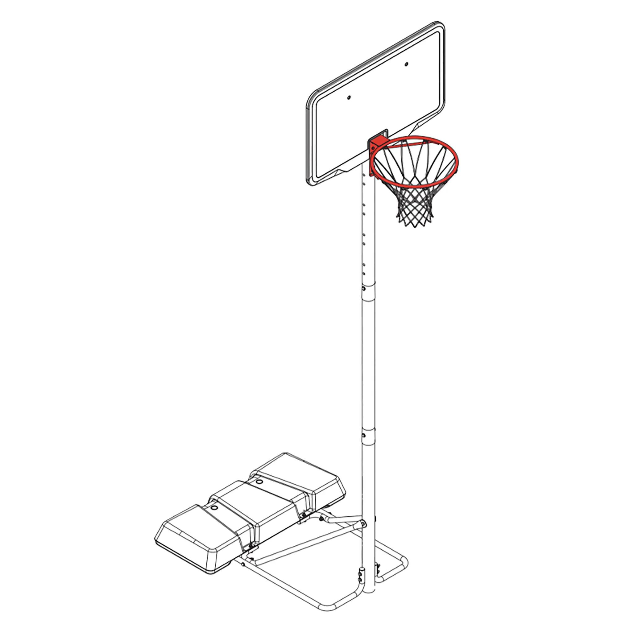 Cerchio canestro basket B100 e B100 easy rosso 3/3