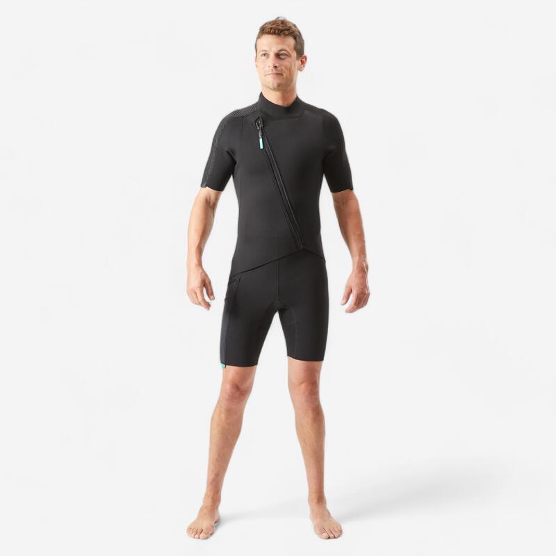 Combinezon neopren shorty Easy 2mm cu închidere cu fermoar pe diagonală Bărbați