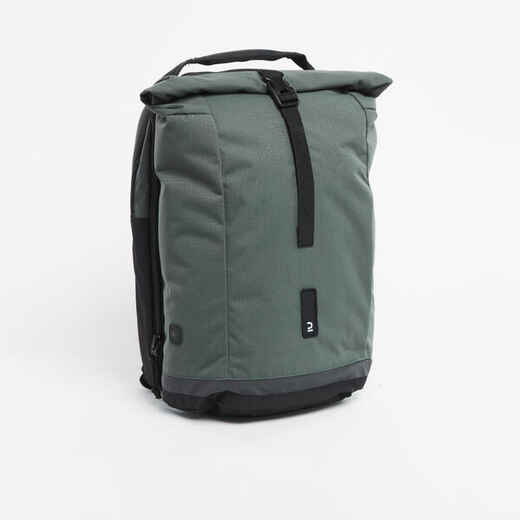 
      27 L Cycling Double Pannier Rack Backpack - Green/Grey
  