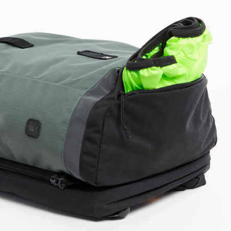 Dviguba dviračio bagažinės kuprinė, 27 l, žalia, pilka