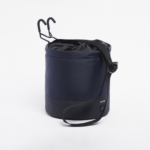 PANIER VÉLO PLIANT COMPACTABLE BLEU 10L AVEC SANGLE DE PORTAGE EPAULE