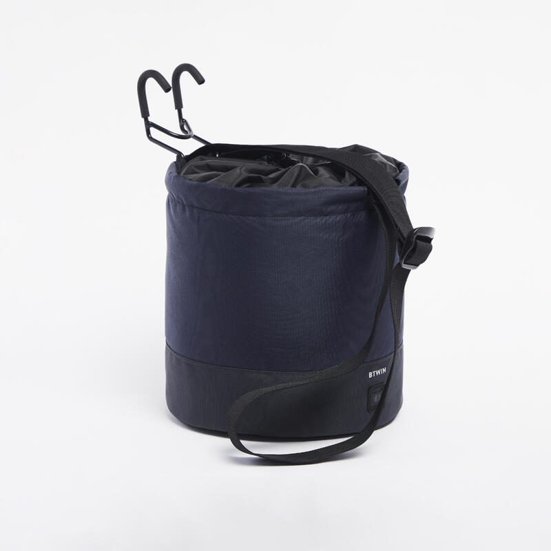 PANIER VÉLO PLIANT COMPACTABLE BLEU 10L AVEC SANGLE DE PORTAGE EPAULE