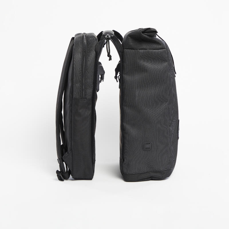 Doppel-Fahrradtasche Gepäcktasche Rucksack für Gepäckträger 27 L reflektierend