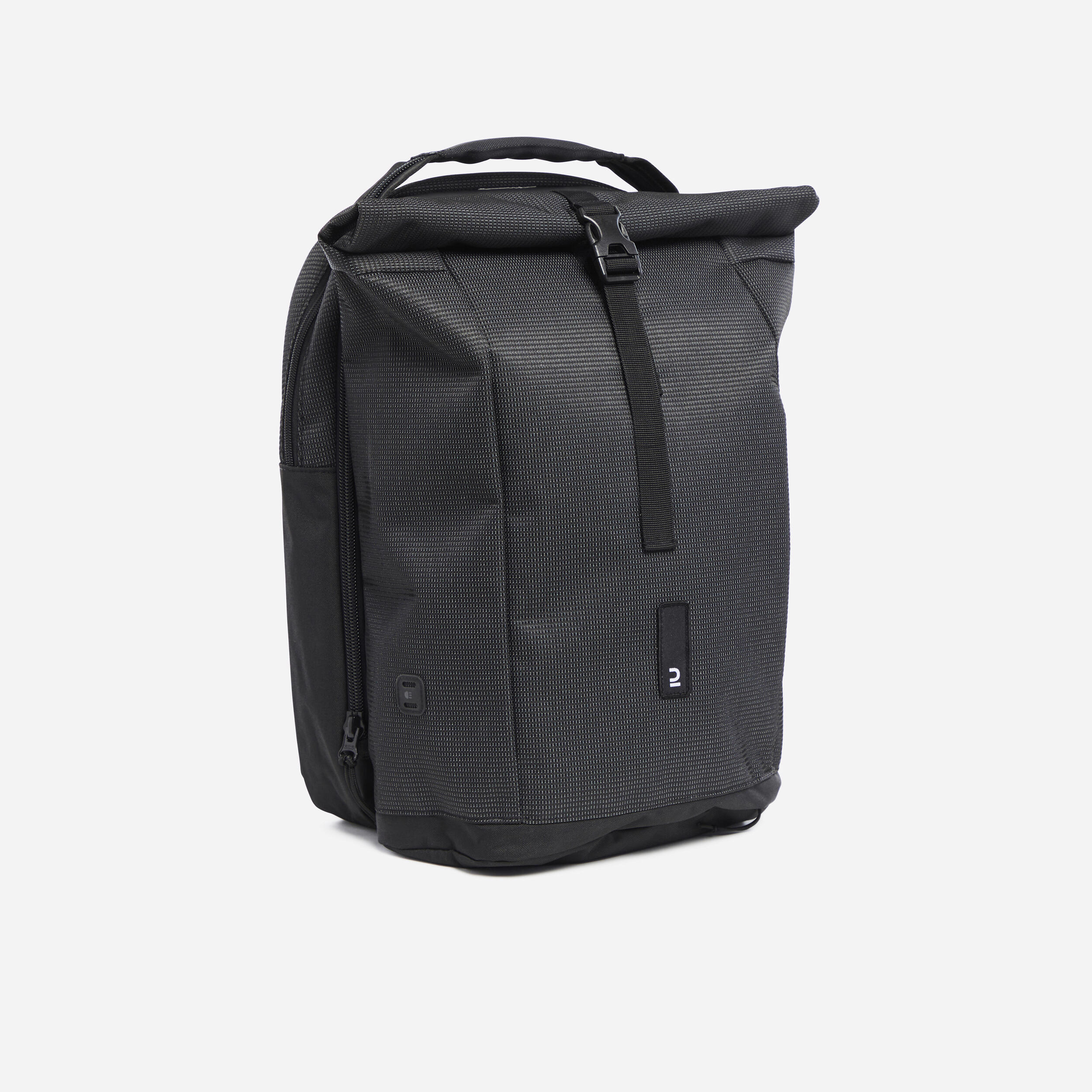 Btwin - Sac A Dos Velo Pour Porte Bagages Double 27 Litres Reflectif - Sac À Dos - Accessoires Velo - Noir - Taille Unique - Decathlon