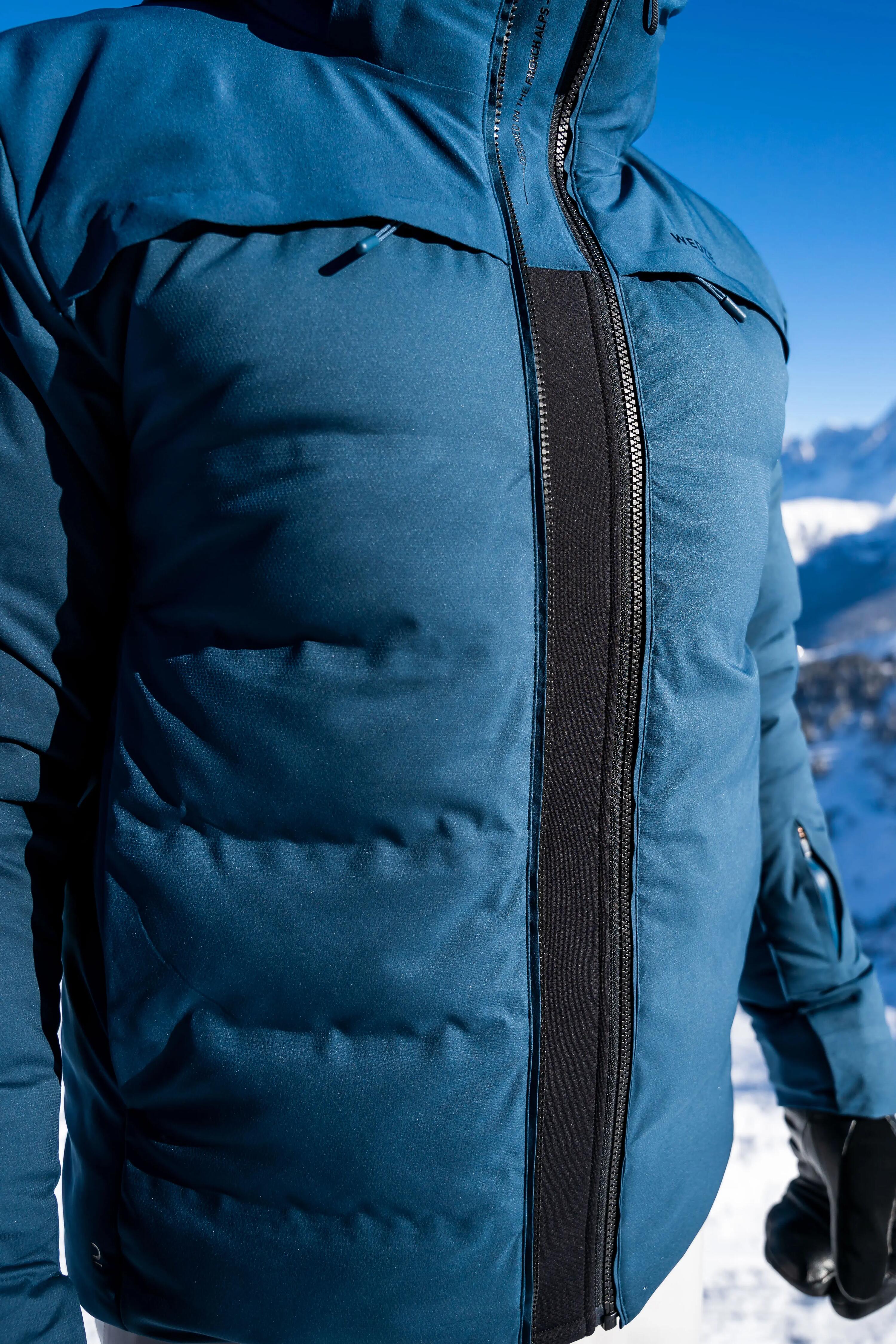 Erkek Şişme Kayak/Snowboard Montu - Petrol Mavisi - 500 Warm 29/34