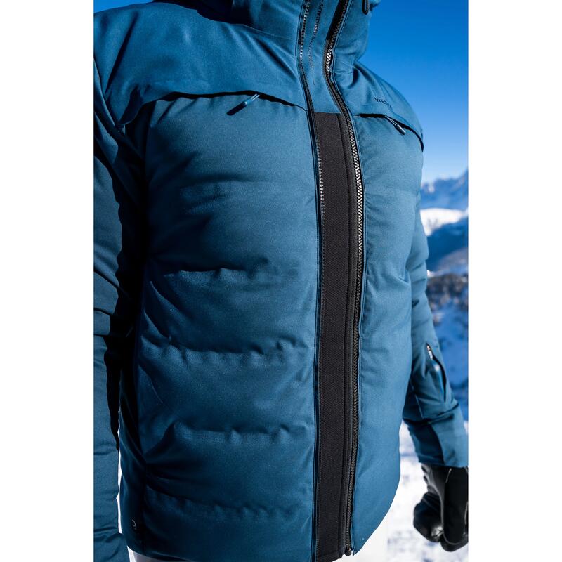 Erkek Şişme Kayak/Snowboard Montu - Petrol Mavisi - 500 Warm