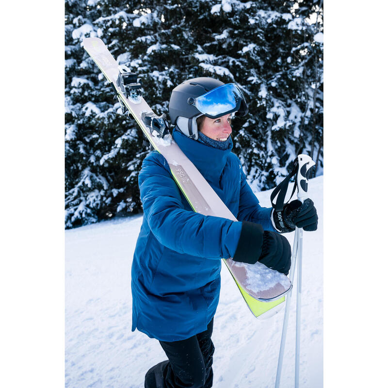 Skihelm met vizier voor volwassenen H350 grijs