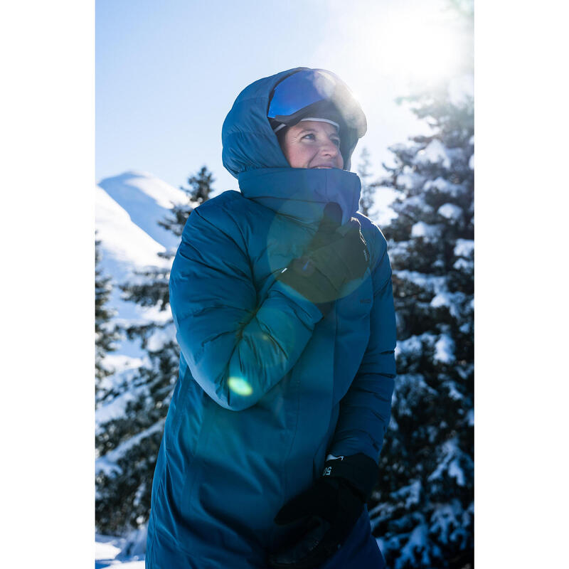 Veste de ski chaude longue femme 500 - bleue