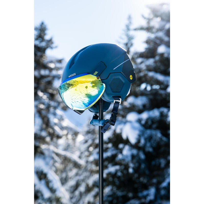 Skihelm mit Visier Erwachsene - PST 950 MIPS blau