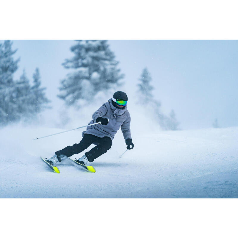 Casaco Quente de Ski comprido 500 Mulher - cinzento claro