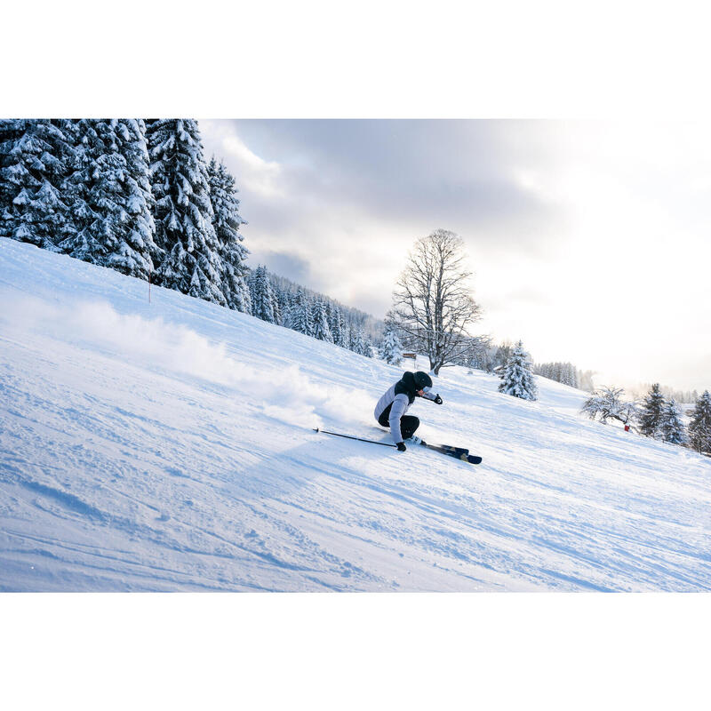Doudoune de ski très chaude et ventilée homme, 500 Warm gris et noir