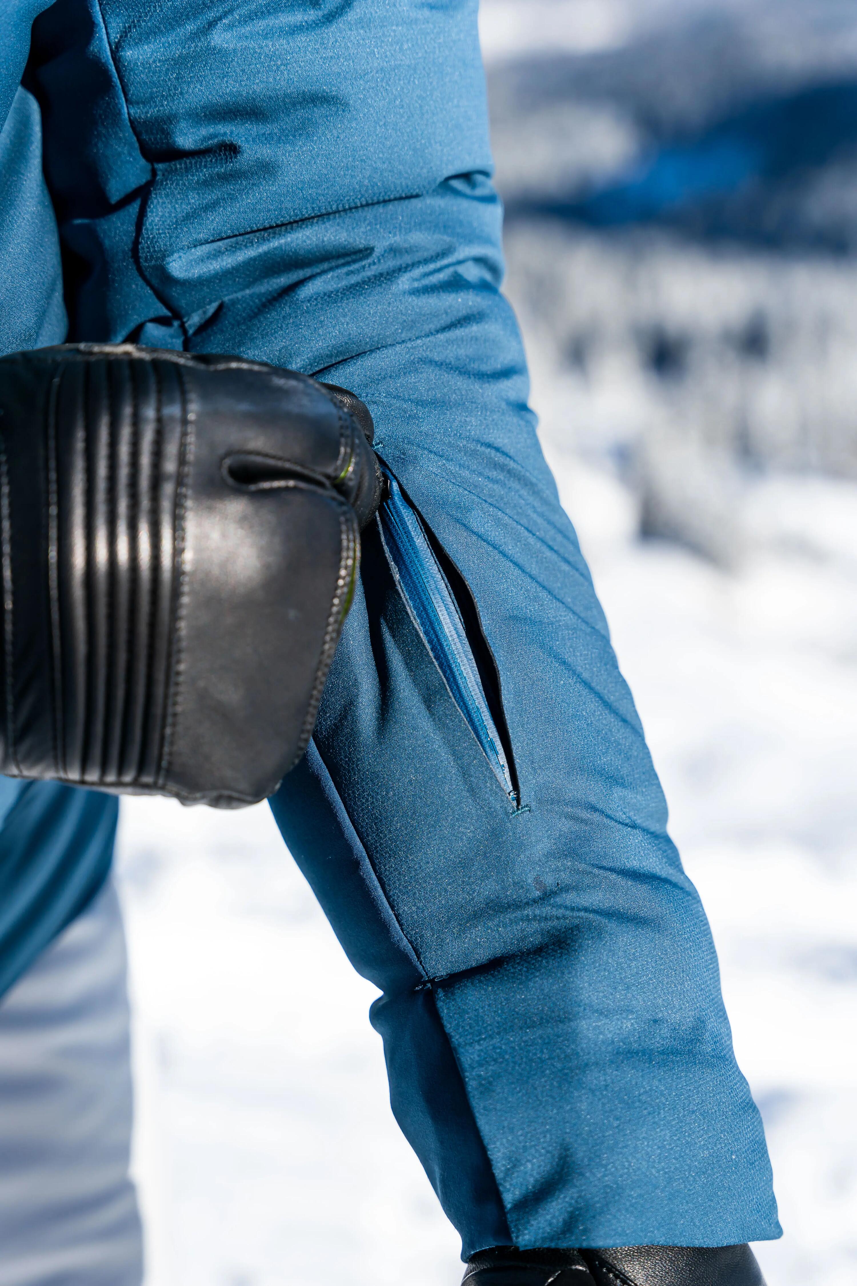 Erkek Şişme Kayak/Snowboard Montu - Petrol Mavisi - 500 Warm 34/34