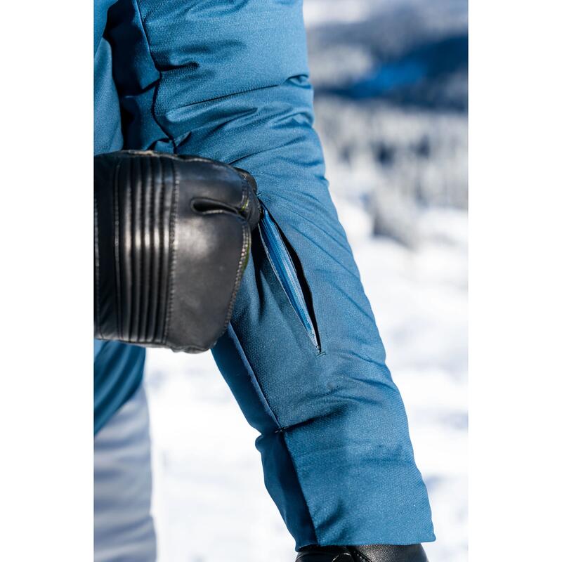 Erkek Şişme Kayak/Snowboard Montu - Petrol Mavisi - 500 Warm