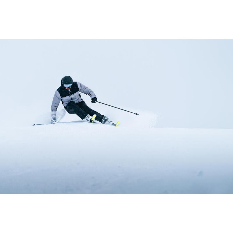 Doudoune de ski très chaude et ventilée homme, 500 Warm gris et noir