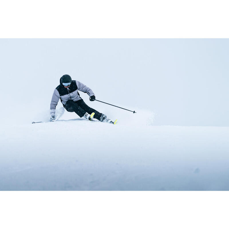 Doudoune de ski très chaude et ventilée homme, WARM 900 gris et noir