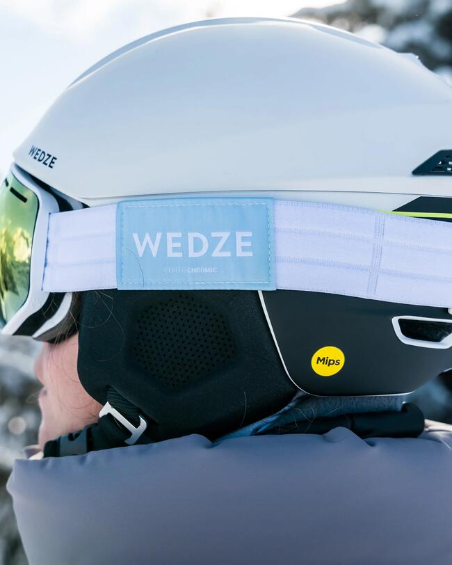 Casco sci adulto 900 MIPS bianco e nero