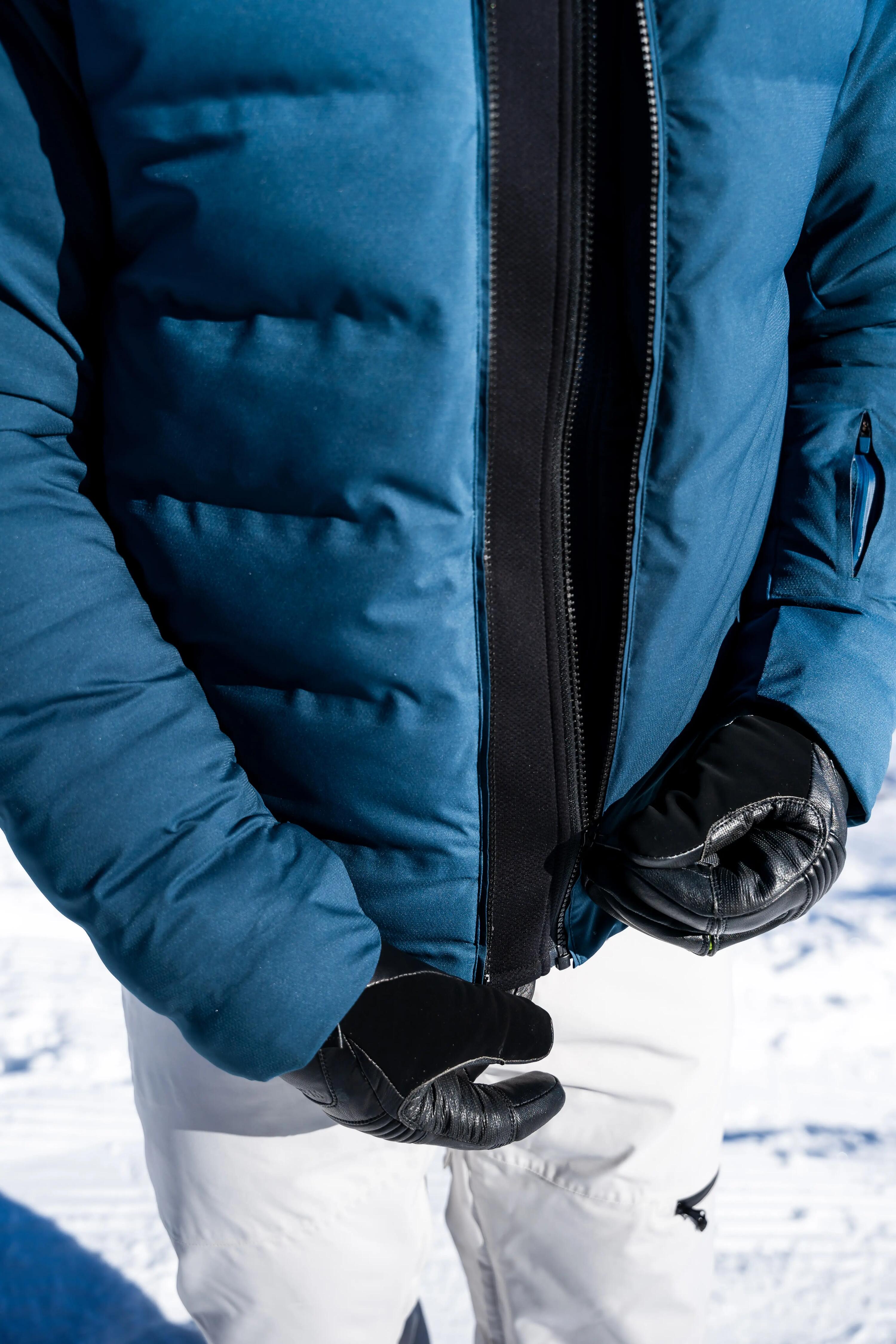 Erkek Şişme Kayak/Snowboard Montu - Petrol Mavisi - 500 Warm 30/34