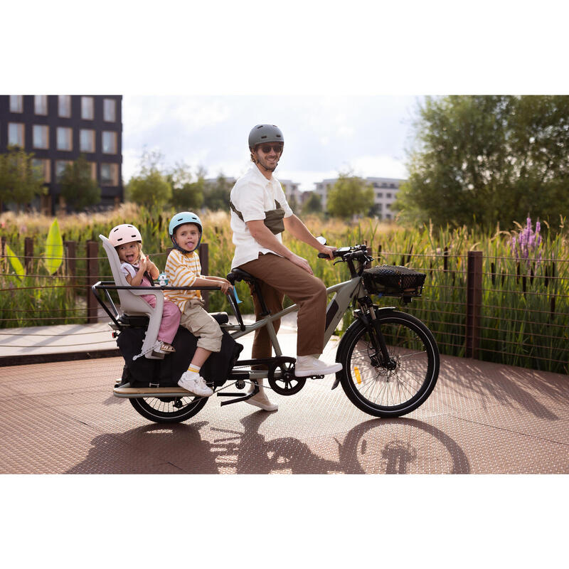 Bicicletă cargo electrică longtail încărcare spate R500E Verde deschis