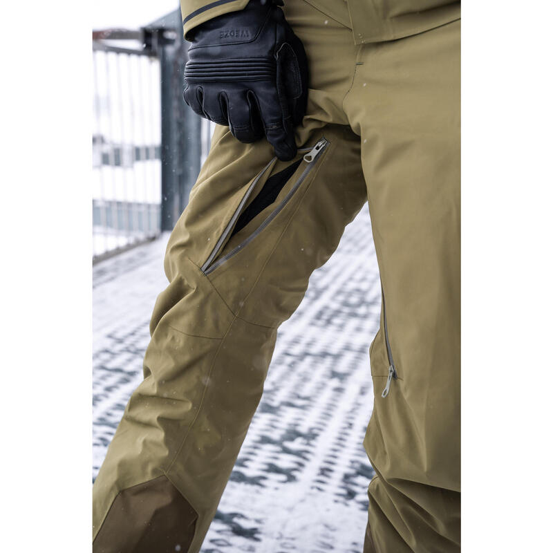 Pantalon de ski respirant qui assure la liberté de mouvement homme, 900 kaki