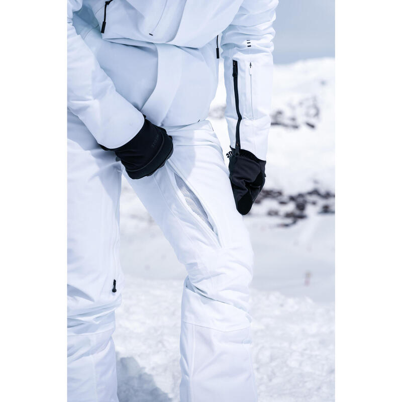 Pantalon de schi călduros și foarte respirant 900 alb damă