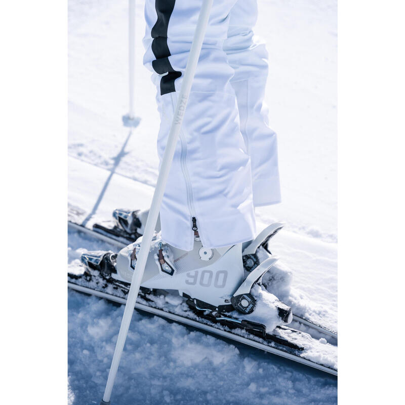 Pantalon de ski respirant qui assure la liberté de mouvement femme, 900 blanc