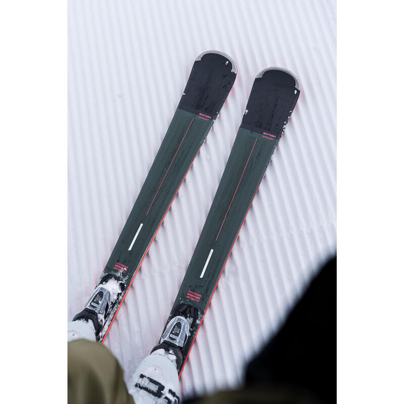 Alpineski's met bindingen voor heren Boost 580 kaki/roze