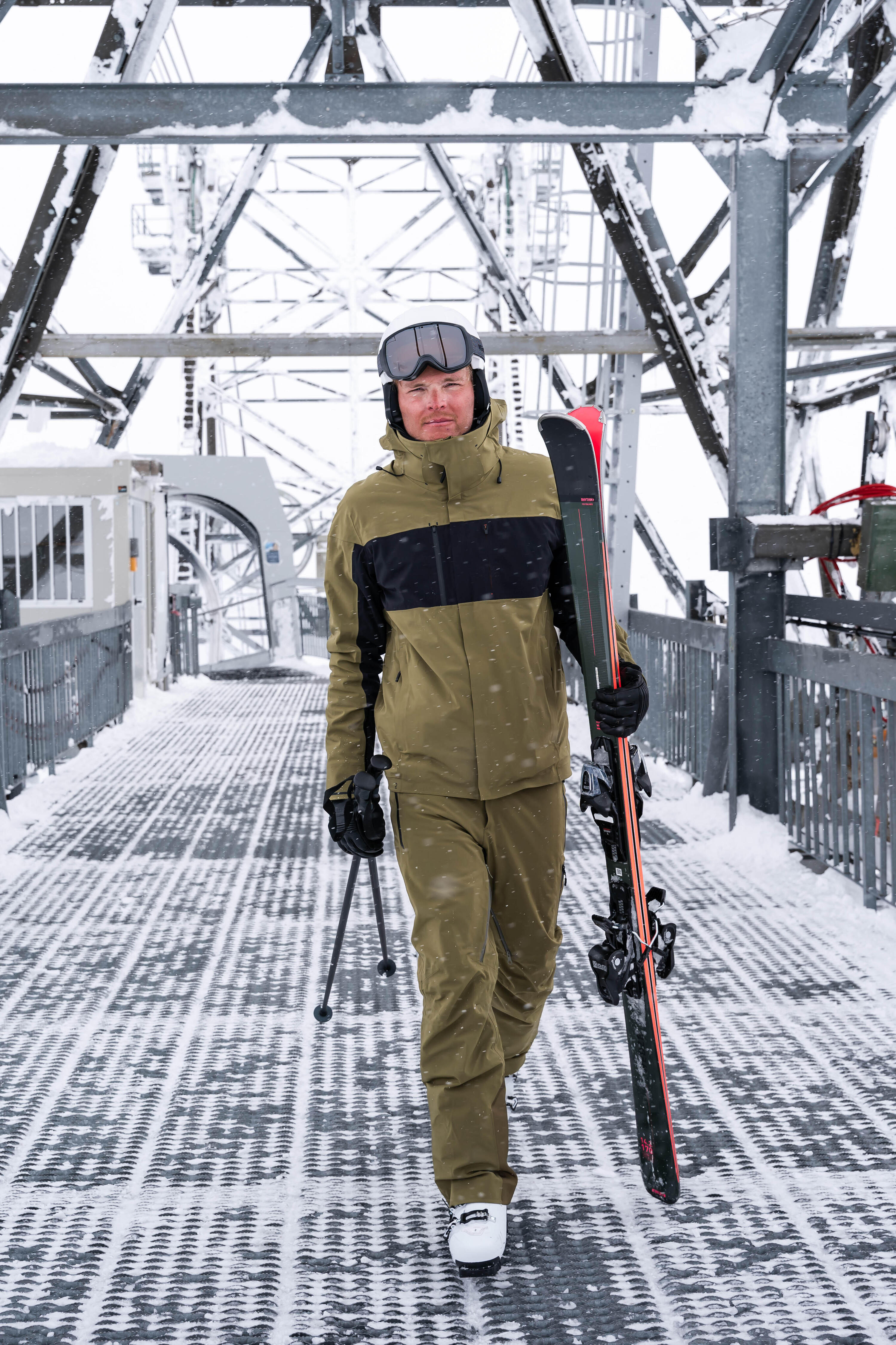 Ski Herren mit Bindung Piste - Boost 580 khaki/rosa  11/15