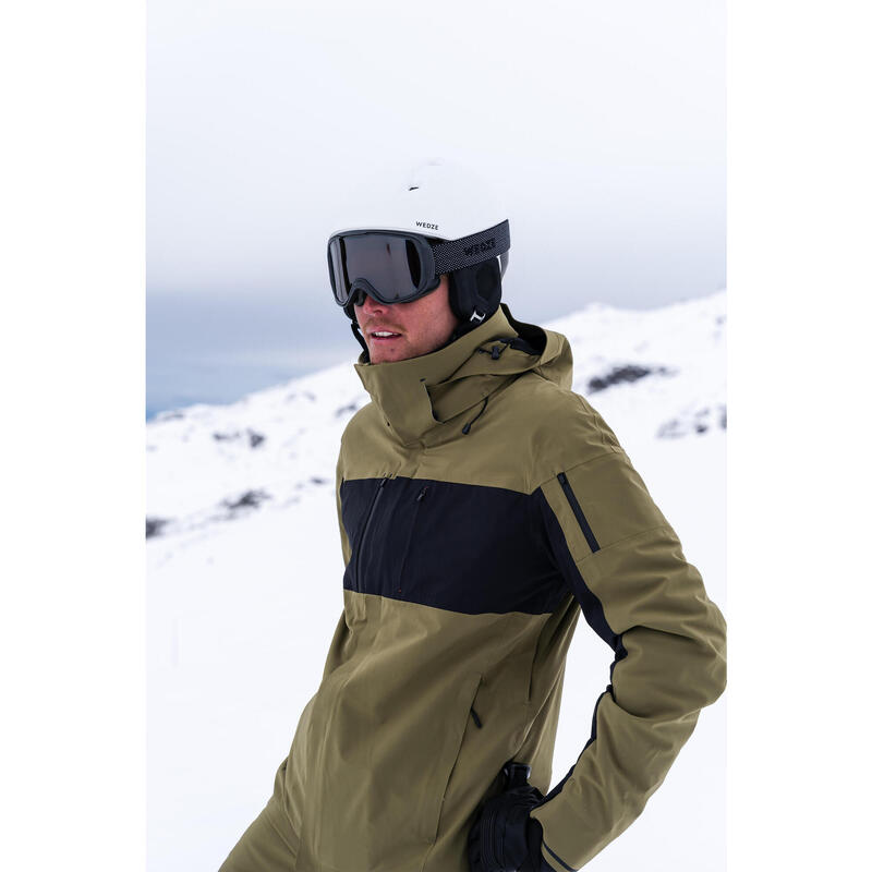 Veste de ski et snowboard très respirante et imperméable homme, JKT 900 kaki